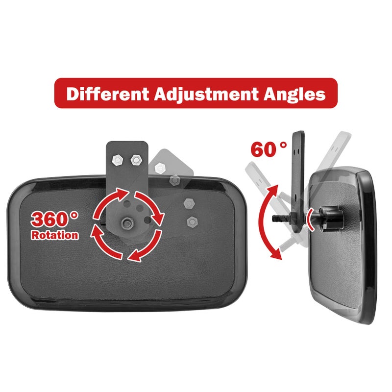 WSays Ranger Rear View Mirror, UTV Center Rearview Mirror Compatible with Polaris Ranger 500 570 900 1000 XP 2017-2025 Pro-Fit Cage with Factory Present Drop Down Mounting Tab - Image 5
